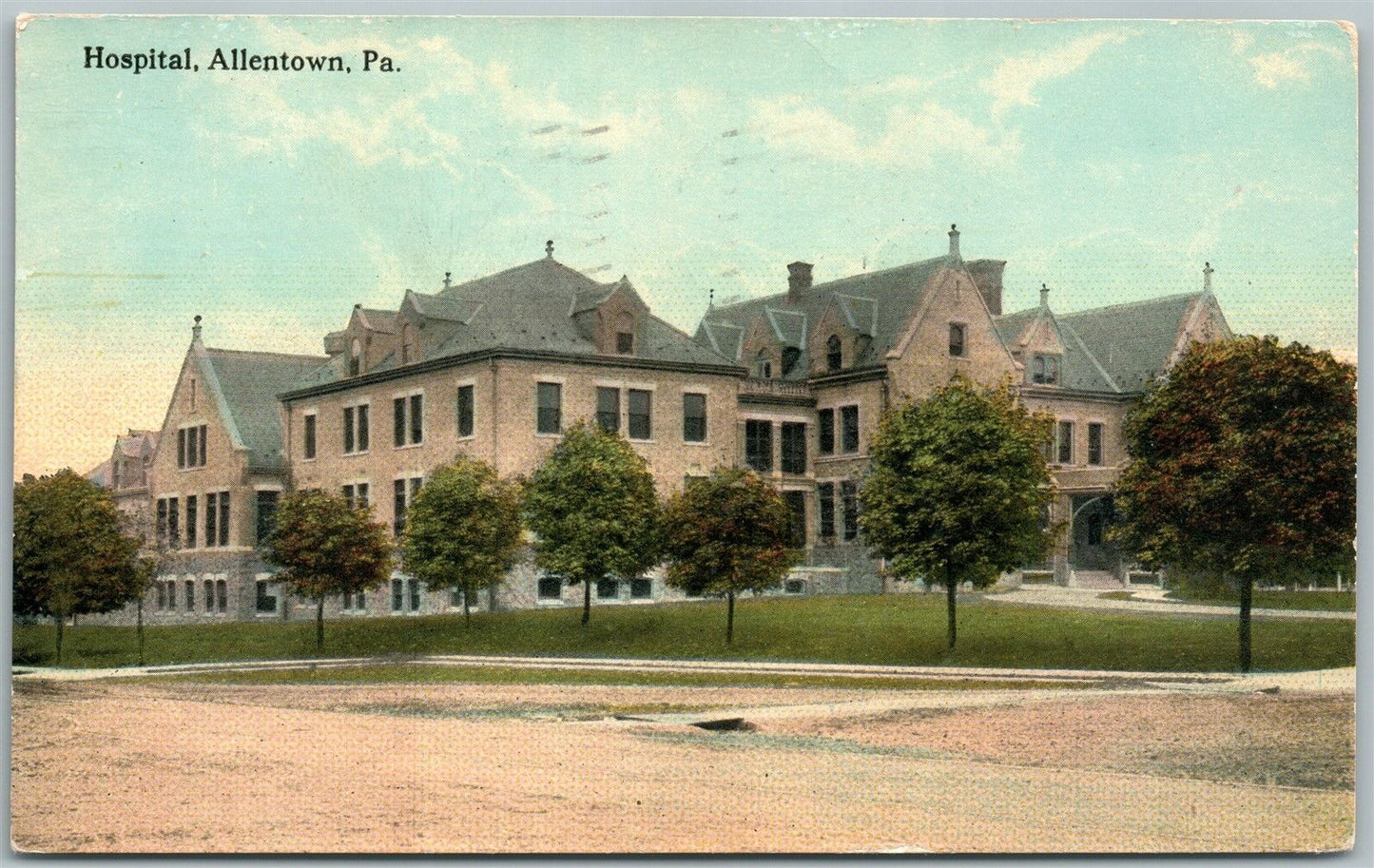 ALLENTOWN PA HOSPITAL 1912 ANTIQUE POSTCARD