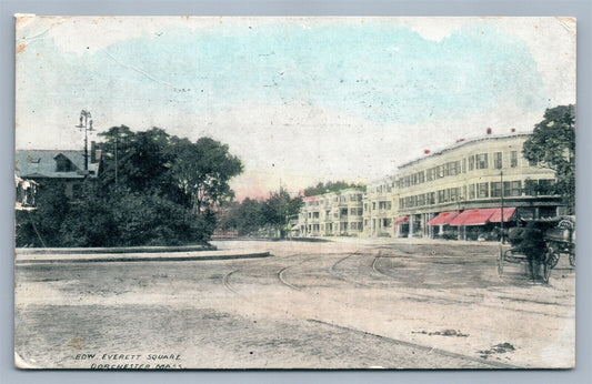 DORCHESTER MA EDW. EVERETT SQUARE ANTIQUE POSTCARD