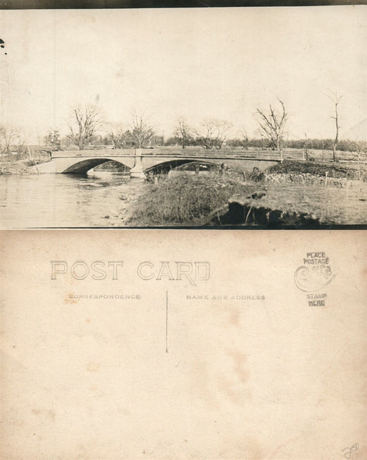 BRIDGE ANTIQUE REAL PHOTO POSTCARD RPPC