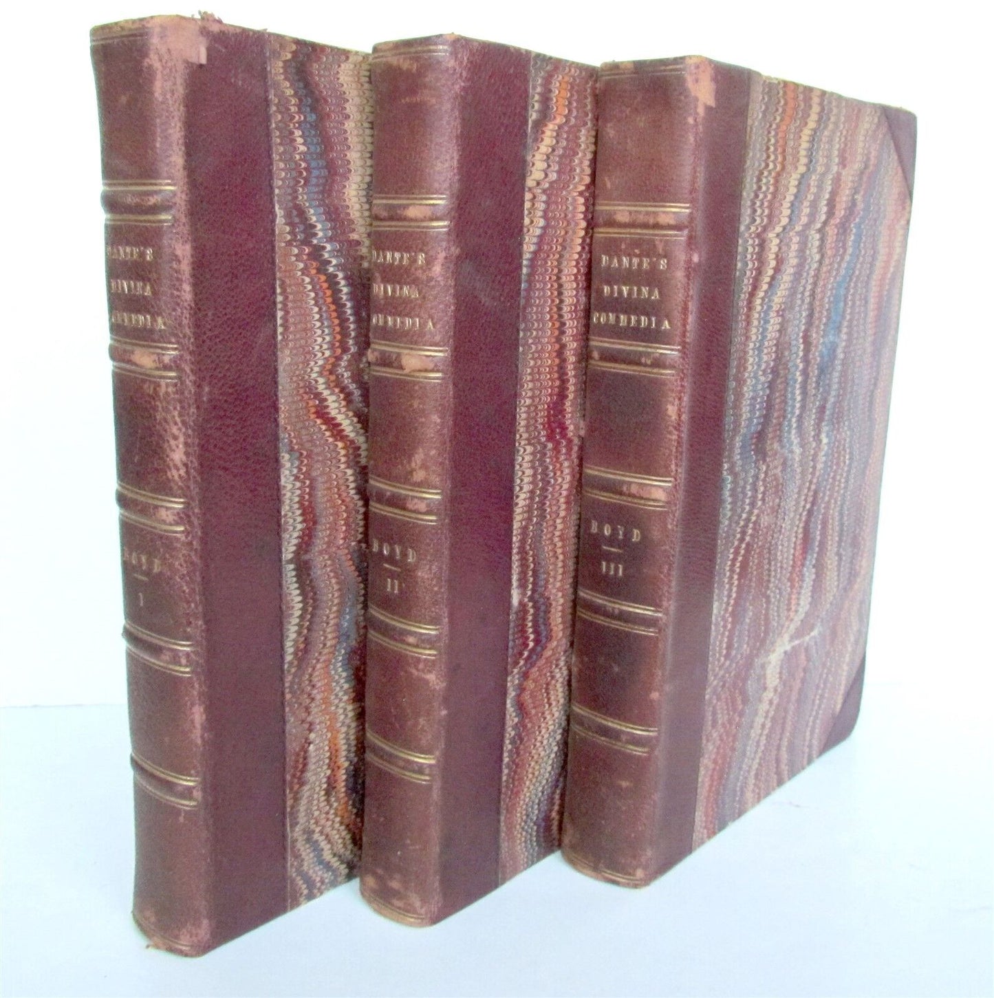 1802 DIVINA COMMEDIA of Dante Alighieri 1st ENGLISH EDITION antique 3 VOLUMES