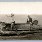 EXAGGERATED FISH CANADA ANTIQUE REAL PHOTO POSTCARD RPPC fishing