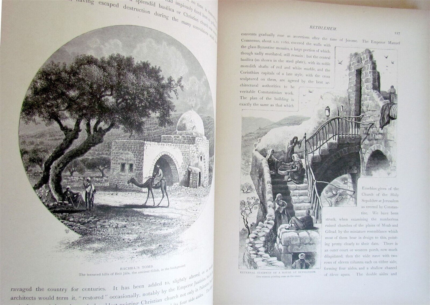 1883 PICTURESQUE PALESTINE 2 VOLUMES antique ILLUSTRATED FOLIO