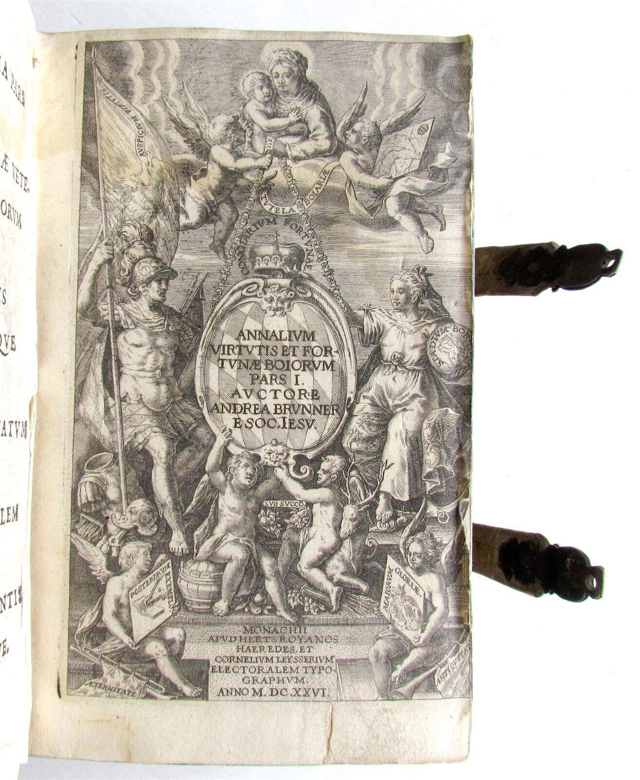 1626 HISTORY of BAVARIA by Andreas Brunner antique Vol. I BLINDTOOLED PIGSKIN