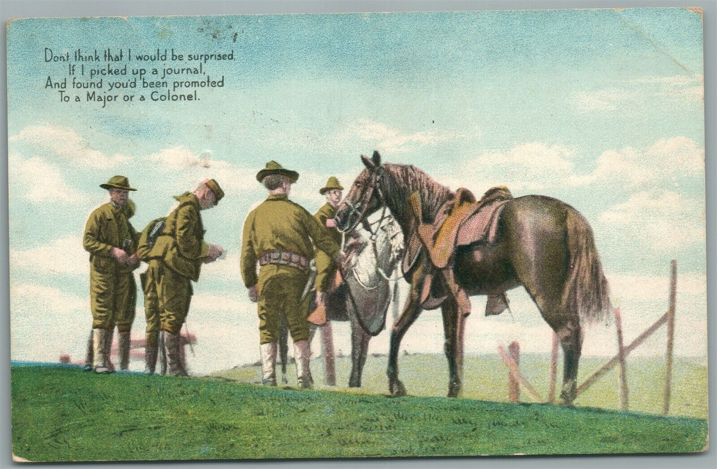 MEXICAN WAR ERA MILITARY ANTIQUE POSTCARD
