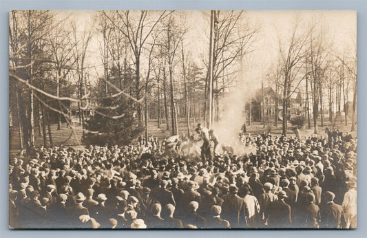 MILITARY GAME ANTIQUE REAL PHOTO POSTCARD RPPC