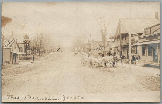FRANKLIN VT STREET SCENE ANTIQUE REAL PHOTO POSTCARD RPPC