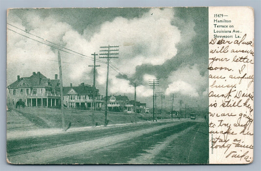 SHREVEPORT LA HAMILTON TERRACE ON LOUISIANA AVE. ANTIQUE POSTCARD