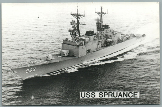 MILITARY SHIP USS SPRUANCE VINTAGE REAL PHOTO POSTCARD RPPC