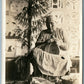 INDIAN KLOOCHMAN MAKING CEDAR ROOT BASKETS B.C. CANADA ANTIQUE REAL PHOTO RPPC