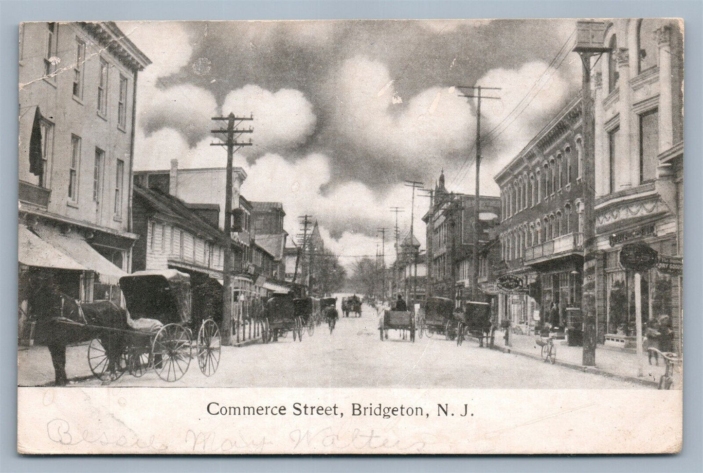 BRIDGETON NJ COMMERCE STREET ANTIQUE POSTCARD