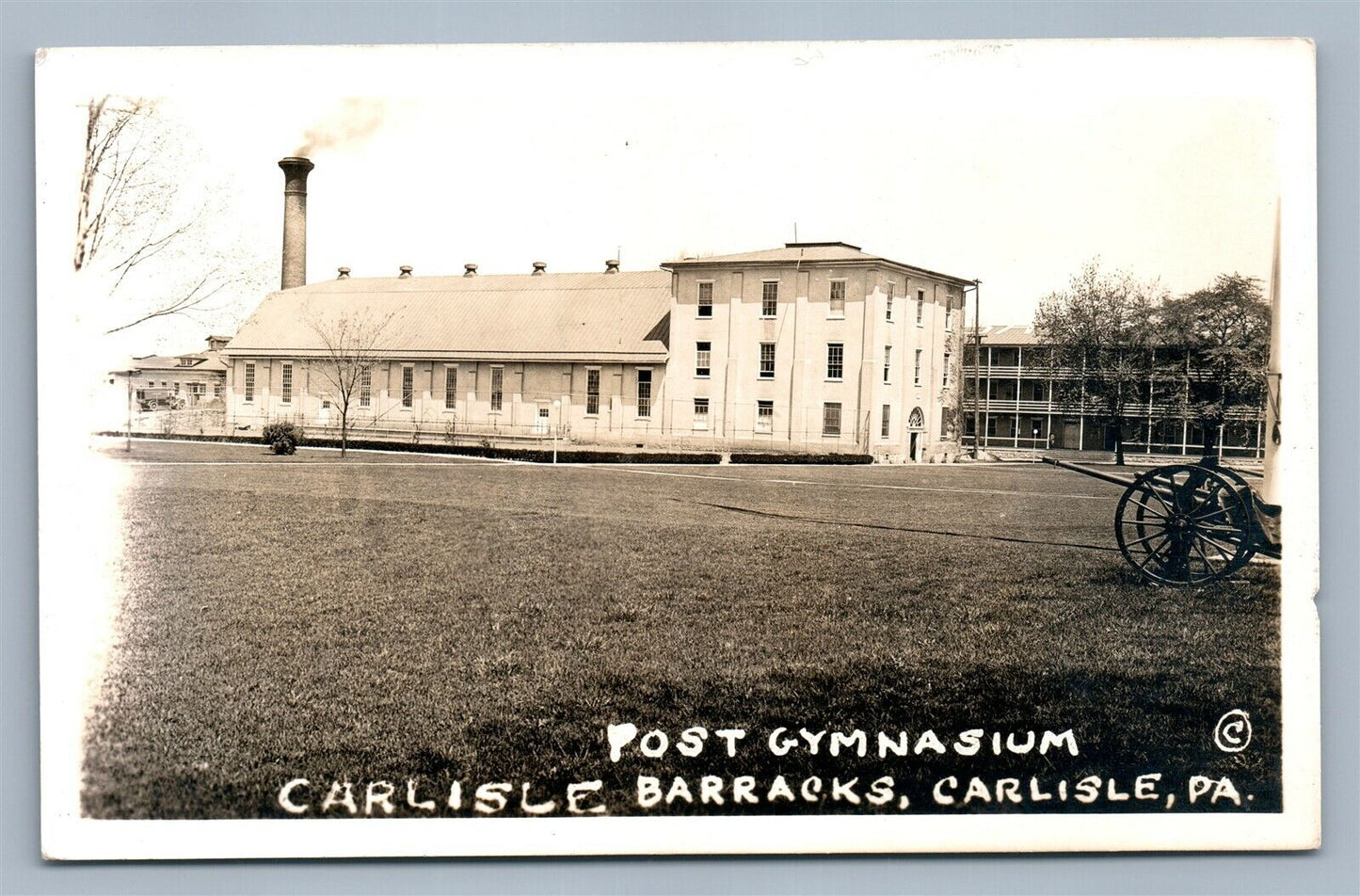 CARLISLE PA BARRACKS POST GYMNASIUM ANTIQUE REAL PHOTO POSTCARD RPPC