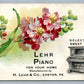 EASTON PA LEHR PIANO ADVERTISING ANTIQUE POSTCARD