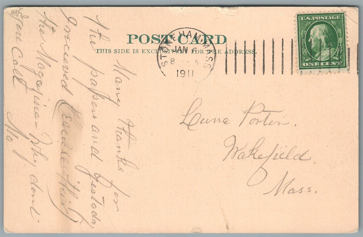 STONEHAM MA MAIN STREET ANTIQUE POSTCARD