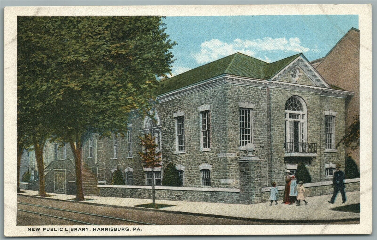 HARRISBURG PA NEW PUBLIC LIBRARY ANTIQUE POSTCARD