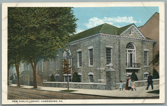 HARRISBURG PA NEW PUBLIC LIBRARY ANTIQUE POSTCARD