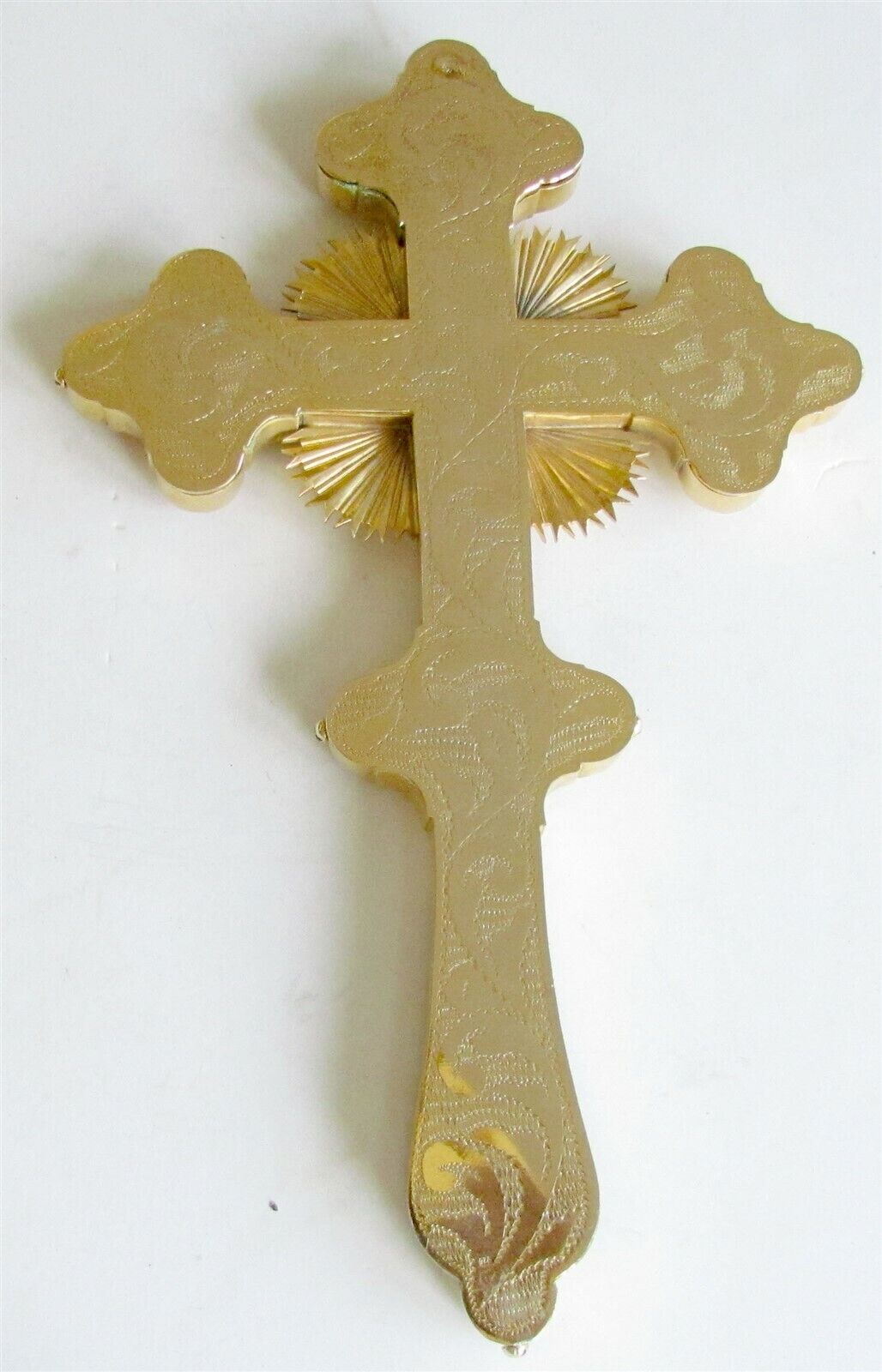 GREEK - RUSSIAN ORTHODOX CHURCH SILVER ENAMEL BLESSING CROSS marked 925