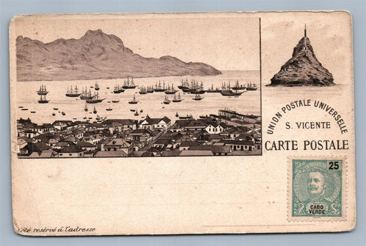 PORTUGAL CAPE ST.VINCENT ANTIQUE POSTCARD w/ STAMP ST.VICENTE CARTE POSTALE