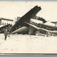 AIRPLANE CRASH ANTIQUE REAL PHOTO POSTCARD RPPC