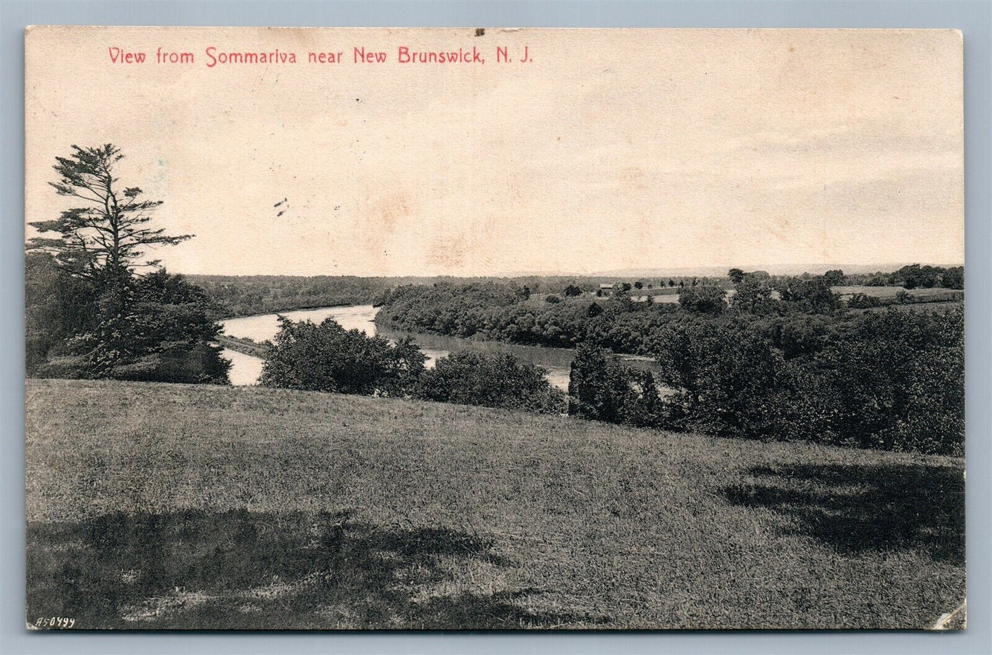 NEW BRUNSWICK NJ VIEW FROM SOMMARIVA ANTIQUE POSTCARD