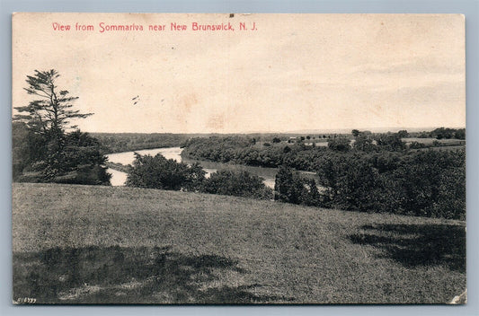 NEW BRUNSWICK NJ VIEW FROM SOMMARIVA ANTIQUE POSTCARD