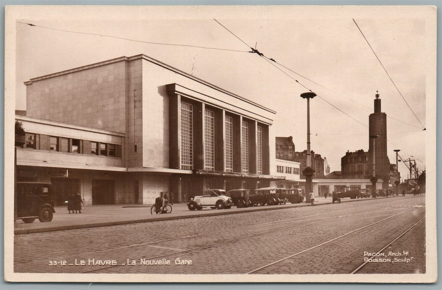 FRANCE LE HAVRE RAILROAD STATION RAILWAY DEPOT VINTAGE REAL PHOTO POSTCARD RPPC