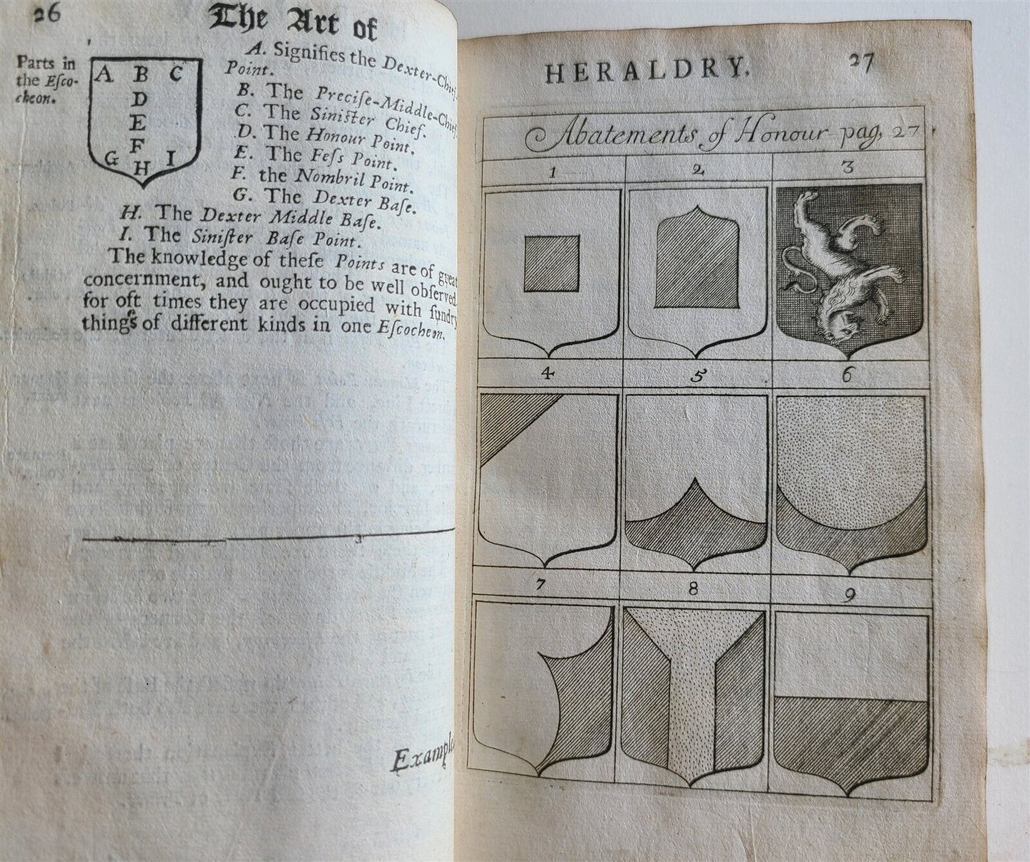 1730 ART of HERALDRY antique in ENGLISH illustrated