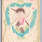 VALENTINE EMBOSSED ANTIQUE POSTCARD CUPID w/ LETTERS