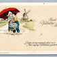 VALENTINE WISHES 1914 EMBOSSED ANTIQUE POSTCARD by JOHN WINSCH series 65648