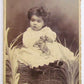 GIRL w/ TOY DOG ANTIQUE CABINET PHOTO