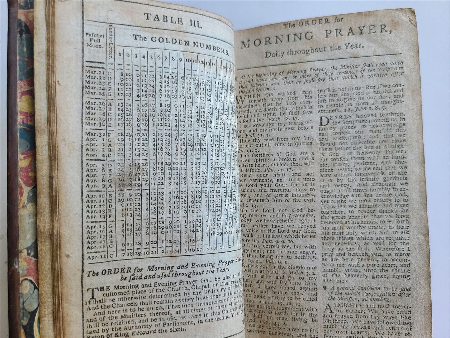 1791 BOOK OF COMMON PRAYER & PSALTER ENGLISH ANTIQUE Cambridge