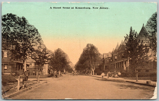 KEANSBURG NJ STREET SCENE ANTIQUE POSTCARD