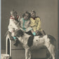 KIDS w/ LARGE DOG ANTIQUE REAL PHOTO POSTCARD RPPC