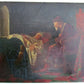 RUSSIAN ANTIQUE LACQUER BOX TSAR IVAN THE TERRIBLE AT THE WIFE'S BED large RARE