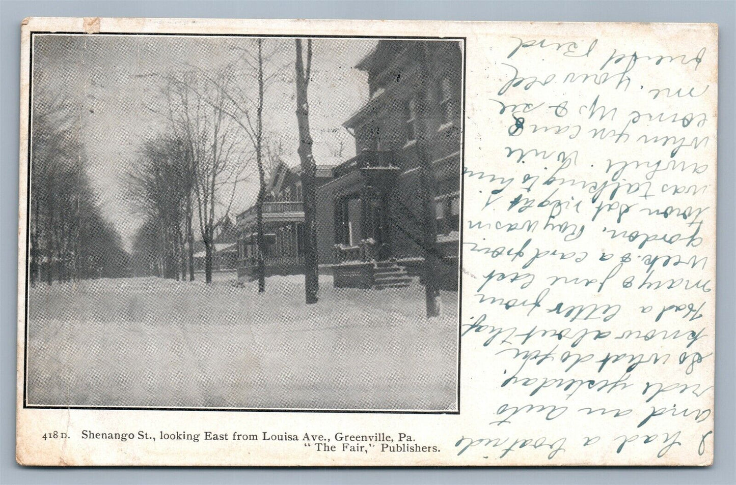 GREENVILLE PA SHENANGO STREET ANTIQUE POSTCARD