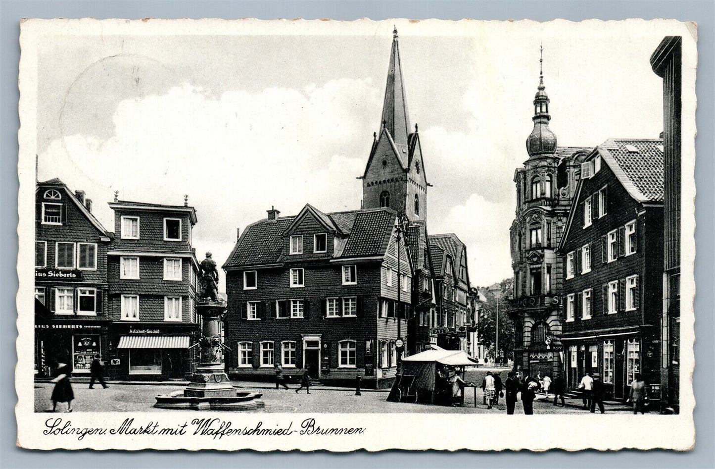 BRUNNEN SWITZERLAND LOLINGEN MARKT ANTIQUE POSTCARD