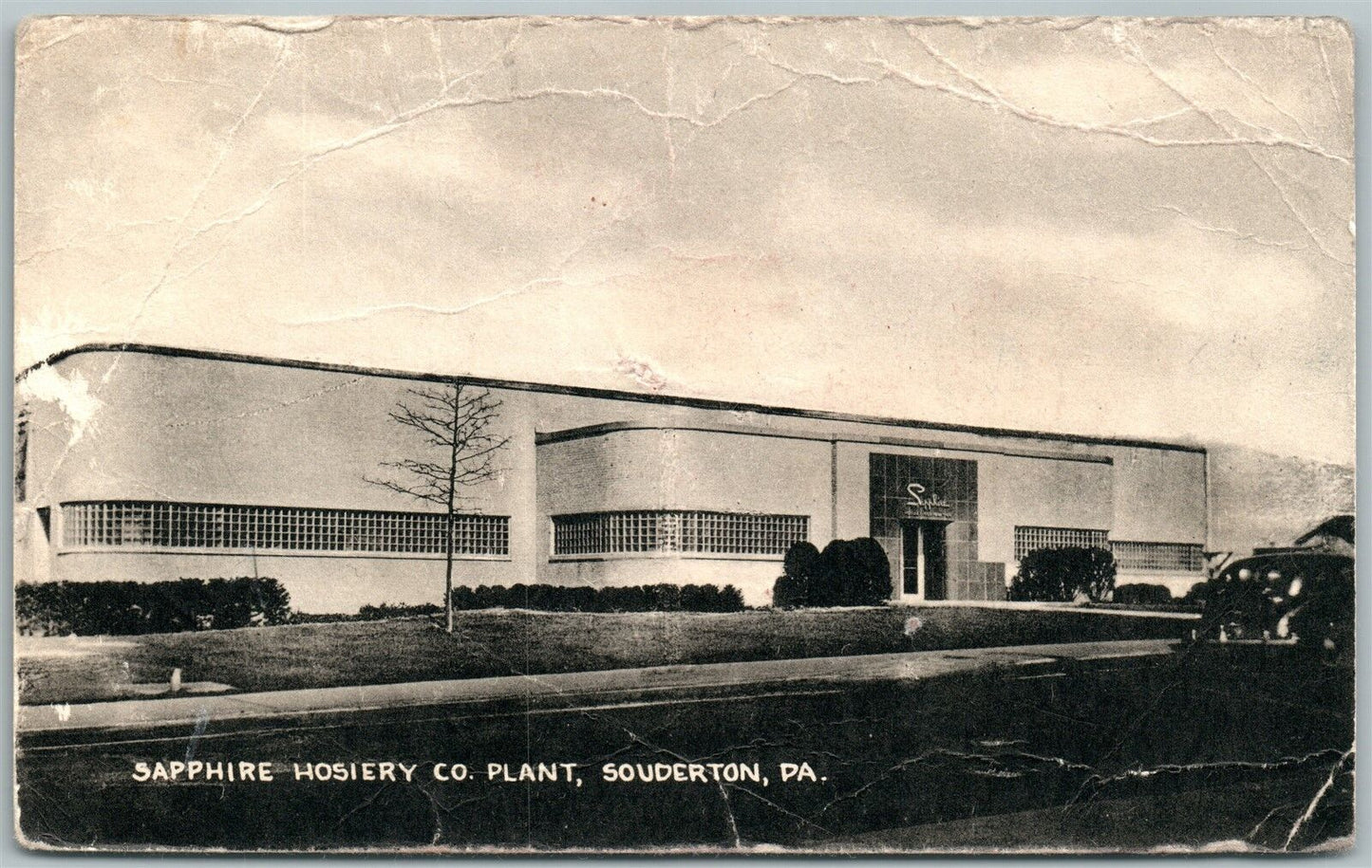 SOUDERTON PA SAPPHIRE HOSIERY CO PLANT 1950 VINTAGE POSTCARD