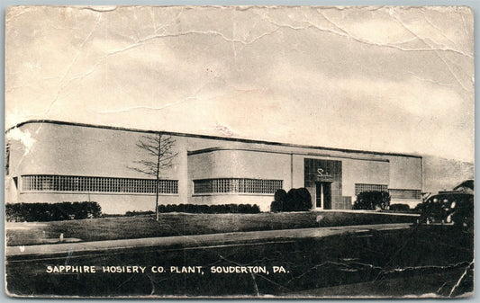 SOUDERTON PA SAPPHIRE HOSIERY CO PLANT 1950 VINTAGE POSTCARD