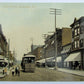 VINTAGE POSTCARD - ELIZABETH NEW JERSEY FIRST STREET SCENE TROLLEY railroad