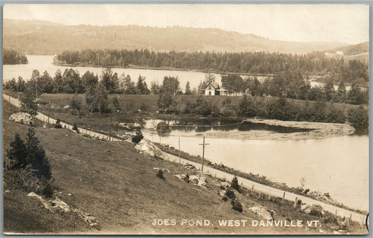 WEST DANVILLE VT JOES POND ANTIQUE REAL PHOTO POSTCARD RPPC