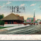 COHOES NY RAILROAD STATION 1908 UNDIVIDED ANTIQUE POSTCARD railway depot