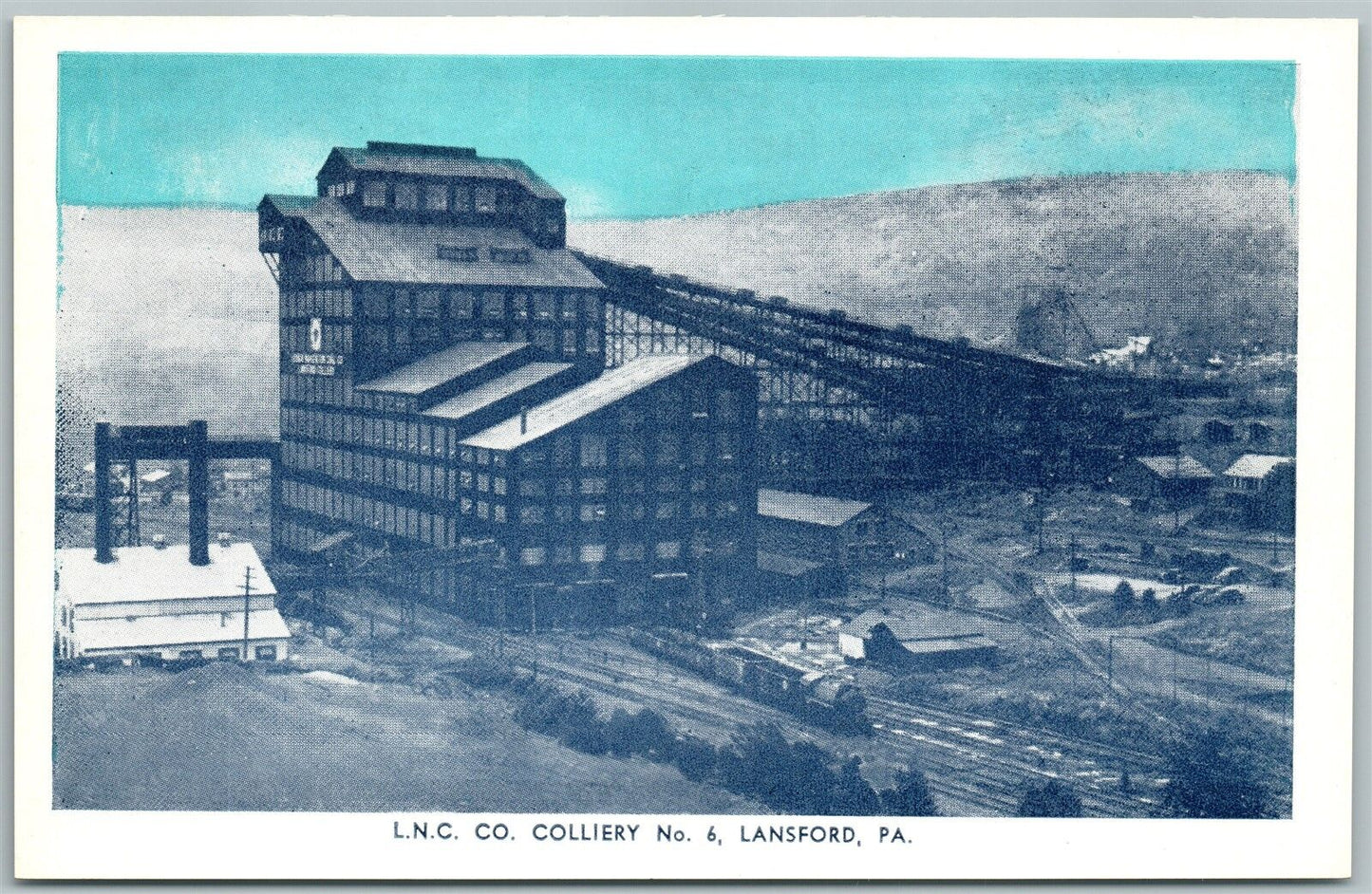 LANSFORD PA L.N.C. CO. COLLIERY No.6 ANTIQUE POSTCARD
