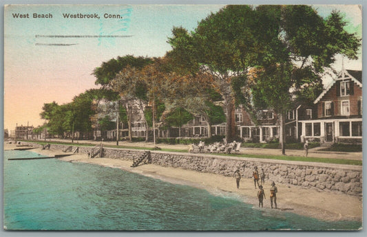 WESTBROOK CT WEST BEACH ANTIQUE POSTCARD