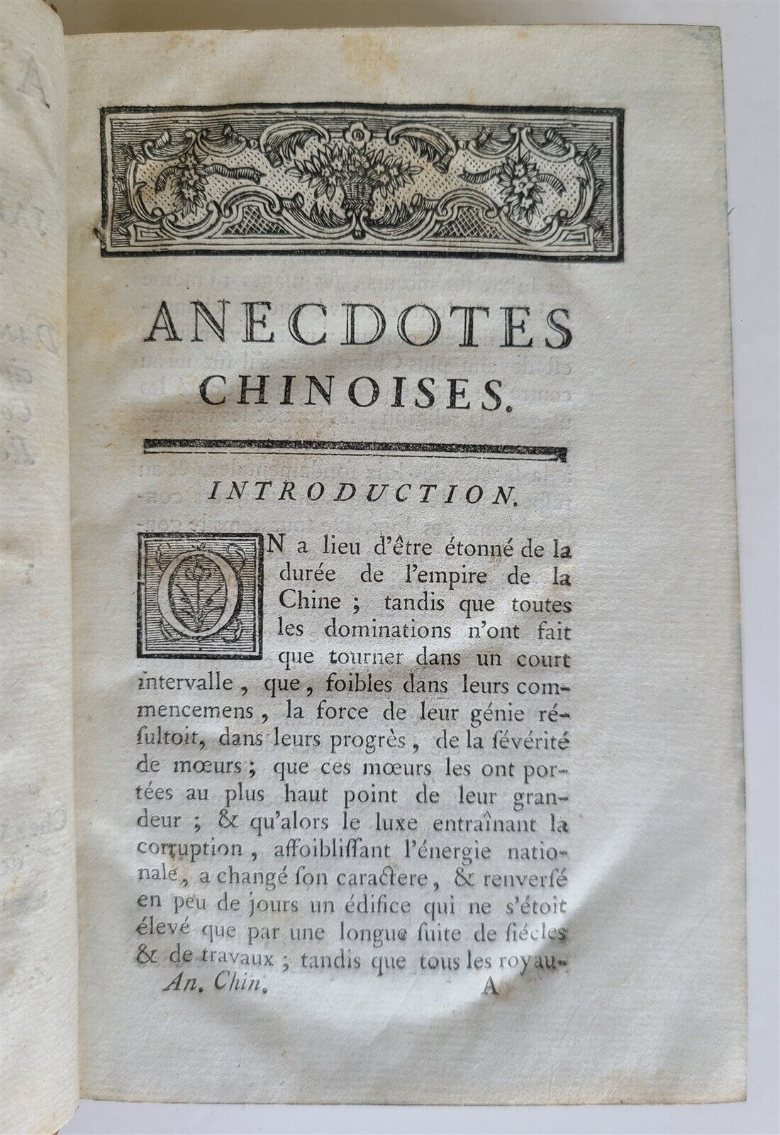 1774 FRENCH HISTORY ANECDOTES of CHINA JAPAN SIAM TONKIN LAOS CAMBODIA antique