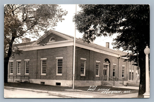 EDGERTON WI POST OFFICE ANTIQUE REAL PHOTO POSTCARD RPPC