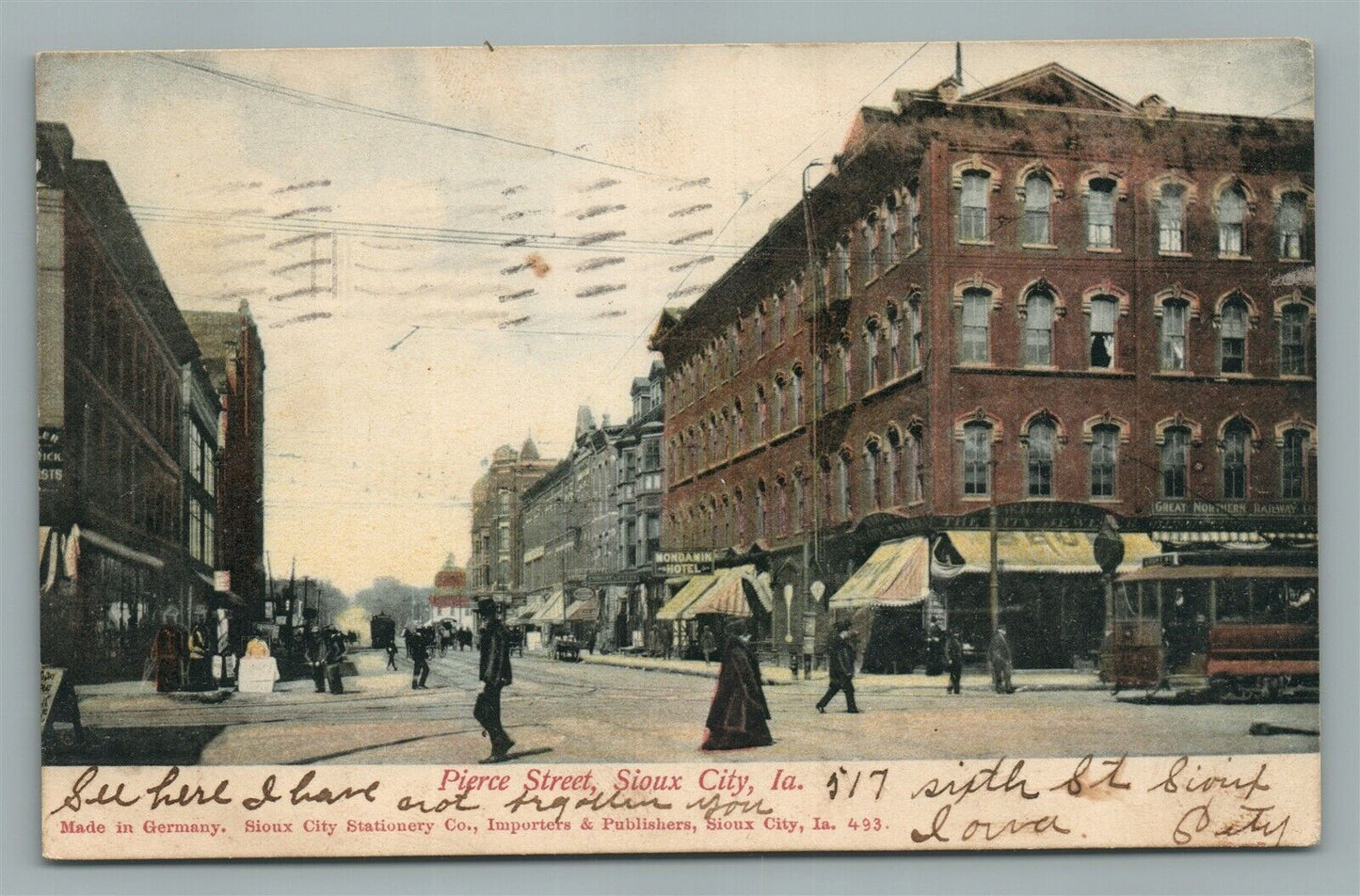 SIOUX CITY IA PIERCE STREET ANTIQUE POSTCARD