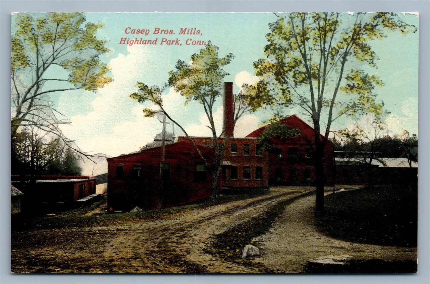 HIGHLAND PARK CT CASEP BROS. MILLS ANTIQUE POSTCARD