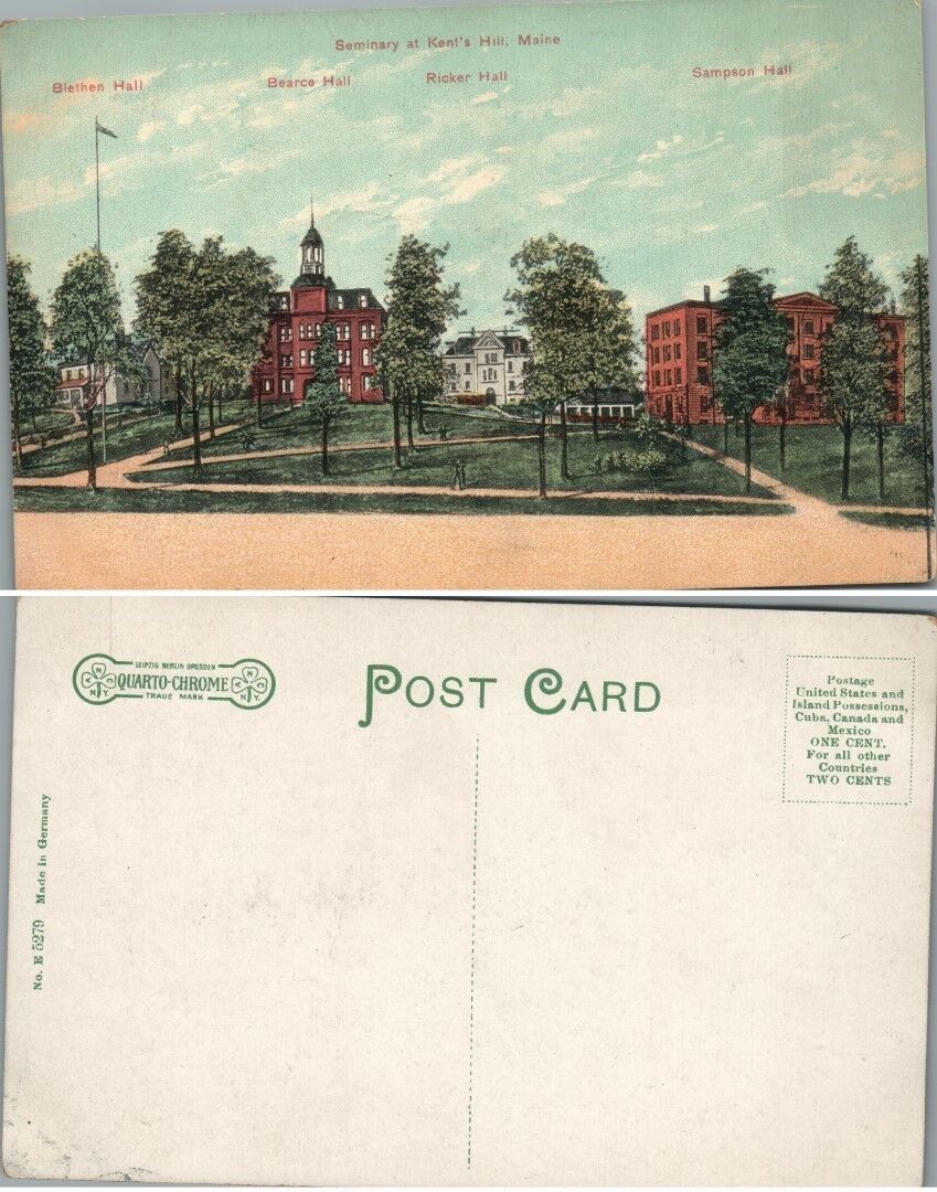 SEMINARY AT KENT'S HILL ME ANTIQUE POSTCARD