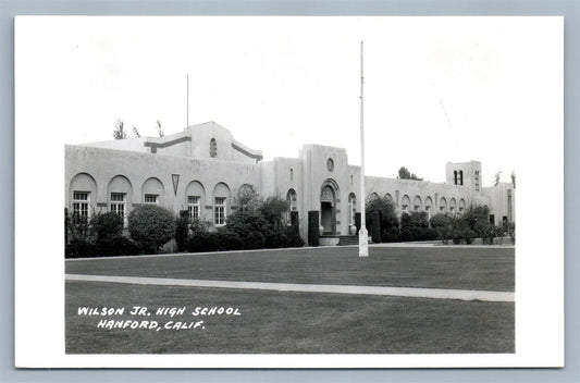 HANFORD CA WILSON JR. HIGH SCHOOL VINTAGE REAL PHOTO POSTCARD RPPC