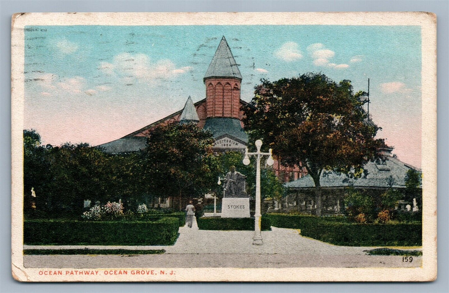 OCEAN GROVE NJ OCEAN PATHWAY 1916 ANTIQUE POSTCARD