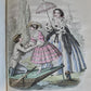 1856 LE ORE CASALINGHE antique FASHION DESIGNS ILLUSTRATED in ITALIAN